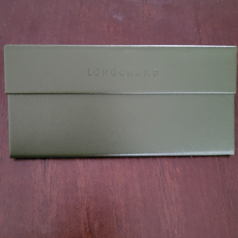 Longchamp Olive Glasses Case and cleaning cloth